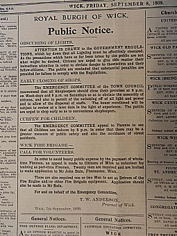 John O'Groat Journal 8th September 1939