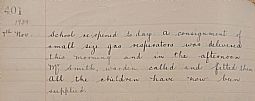 CC.6.3.3.4.3 Dunnet Public School log book, 7th November 1939