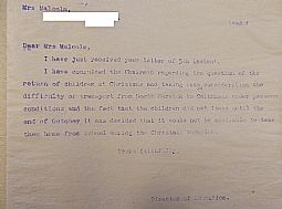 CC.6.2.33 Director of Education letter book, 7th December 1939 (the original letter book is very faint) 