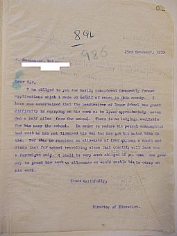CC.6.2.33 Director of Education letter book, 23 December 1939 (original letter book is very faint) 