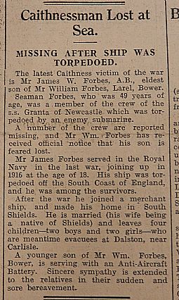 John O'Groat Journal, 19th January 1940, page 4