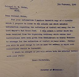 CC.6.2.34 Director of Education letter book, 5th February 1940