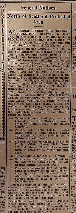 John O'Groat Journal, 1st March 1940, page 1