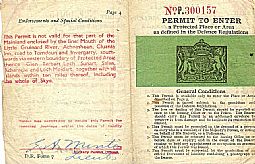 Northern Protected Area Permit, number 1 protected area, pages 1 and 4