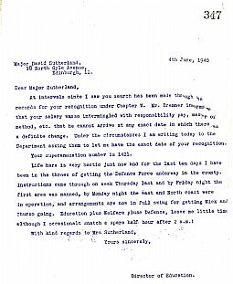 CC.5.8.2.4 Director of Education letter book, 4th June 1940, page 347