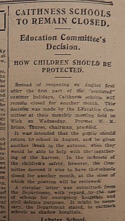 John O'Groat Journal, 12th July 1940, page 2 