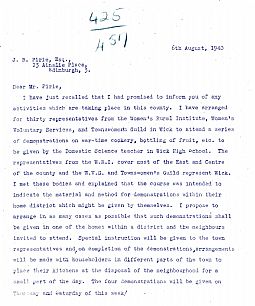 Director of Education letter book, 6th August 1940, page 1 