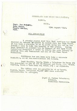 P567 Home Guard papers, 13th August 1940
