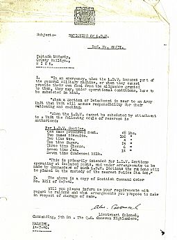 Home Guard papers, rations, 13th August 1940