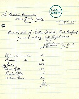 P567.6 Home Guard papers 23rd August 1940