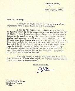 Home Guard papers re Encountering LDV, 23rd August 1940