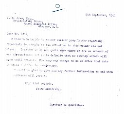 Director of Education letter book, 5th September 1940 