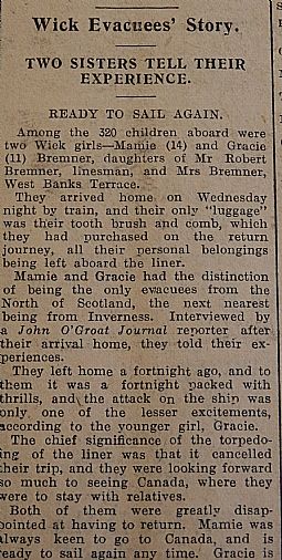 John O'Groat Journal, 6th September 1940, page 2 