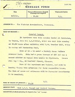 Police survivors sunk ship NC7-13. 12.09.1940