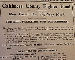 Caithness County Fighter Fund (John O'Groat Journal 20.09.1940)
