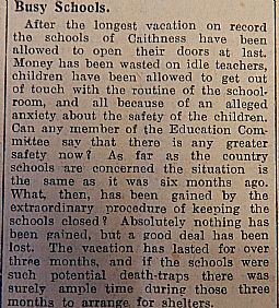 Busy Schools - John O'Groat Journal 04.10.40