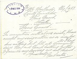 Home guard resignation 10.10.1940