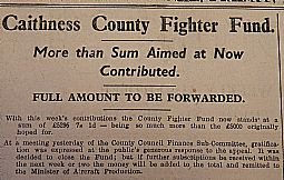 Caithness County Fighter Fund (John O' Groat Journal 01.11.1940)