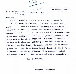 Director of Education ARP Report 17.11.1940