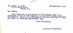 Letter re married female teachers 18.11.1940