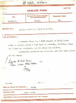 Crashed aircraft at Brubster. 18.11.1940