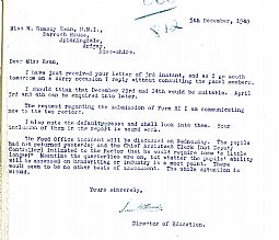 Dir. of Education letter 05.12.1940