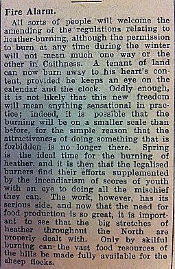 Fire Alarm (article from John O' Groat Journal 06.12.1940) 