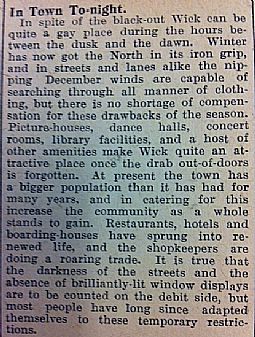 In Town Tonight (article in John O' Groat Journal 06.12.1940)
