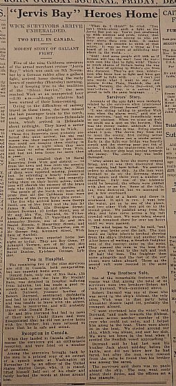 "Jervis Bay" article from John O' Groat Journal 13.12.1940