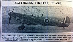 Photo of "Caithness" fighter 'plane. John O' Groat Journal 28.02.1941