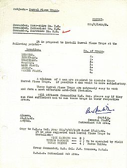 Barrel flame traps 26.12.1940