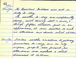 Thrumster School log book 22-23.01.1941