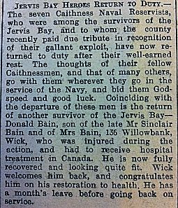 Jervis Bay Heroes article in John O' Groat Journal 24.01.1941