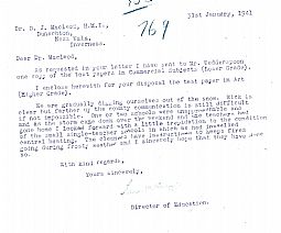 Dir. of Education letter 31.01.1941