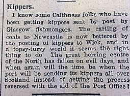 Kippers article in John O'Groat Journal 14.02.1941