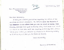 Director of Education letter 19.02.1941