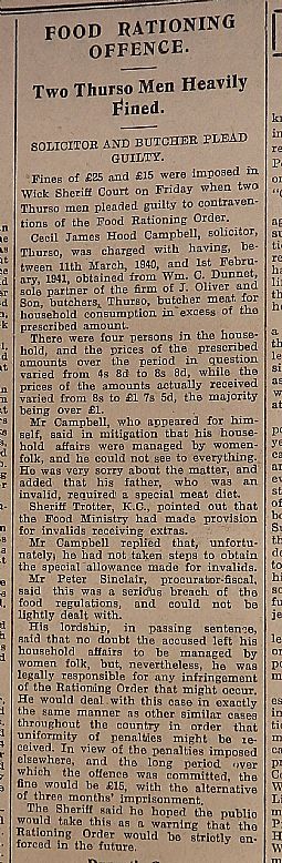 Food rationing offence. Part 1