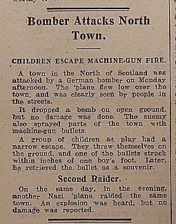 John O'Groat Journal. "Bomber attacks North Town"