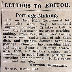 John O'Groat Journal. "Porridge"