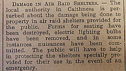 John O'Groat Journal "Damage in Air raid shelter"
