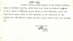 Smoke bomb at John O'Groats 10.04.1941
