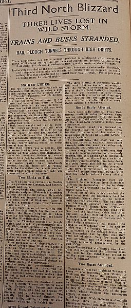 John O'Groat Journal "Third North Blizzard" 11.04.1941