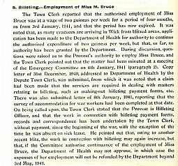 Wick Burgh Minutes - Evacuees 06.05.1941