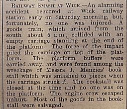 John O'Groat Journal. "Railway smash at Wick" 09.05.1941