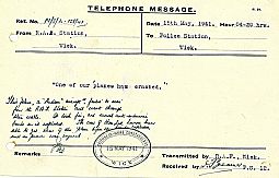 Police. Bomber crash 15.05.1941