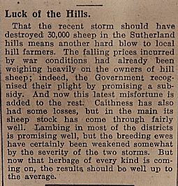 John O'Groat Journal "Luck of the hills" 16.05.1941