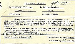 Police 29.05.1941 Plane crashed Dunbeath