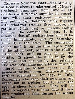 Register now for eggs John O' Groat Journal 13.06.1941