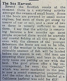 "The Sea Harvest" John O'Groat Journal 20.06.1941