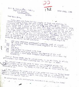 Children food at School. Director of Education 16.07.1941